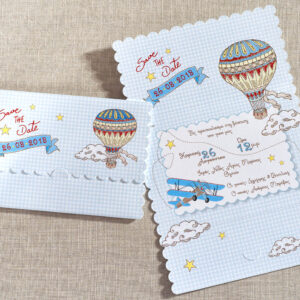 Προσκλητήριο Βάπτισης Αερόστατο