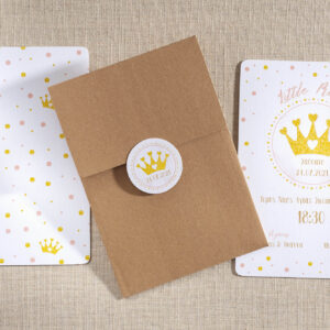 Προσκλητήριο Βάπτισης "Little Princess" Kορώνα