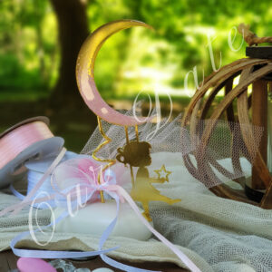 Μπομπονιέρα βάπτισης κορίτσι με φεγγάρι σε πέτρα