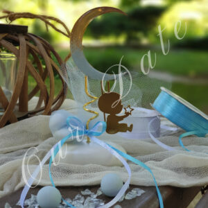 Μπομπονιέρα Βάπτισης Αγόρι με Φεγγάρι σε Πέτρα