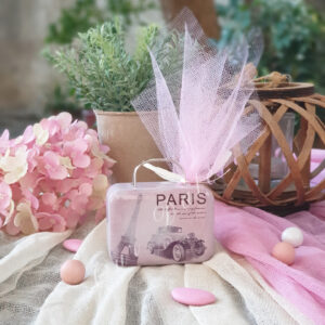 Μπομπονιέρα Βάπτισης θεματικό βαλιτσάκι μεταλλικό