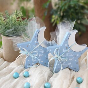 Μπομπονιέρα Βάπτισης Ξύλινο Αστέρι με Φεγγάρι Παζλ