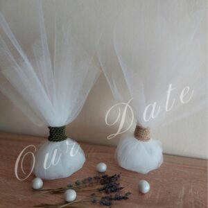 Μπομπονιέρα Γάμου Τούλινη με Κορδόνι Σατέν