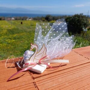 Μπομπονιέρα Βάπτισης Κύκνος σε Πέτρα