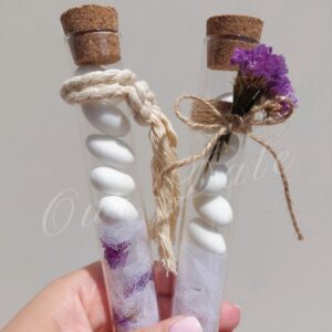 Μπομπονιέρα Γάμου Σωλήνας με Αμάραντο Μωβ