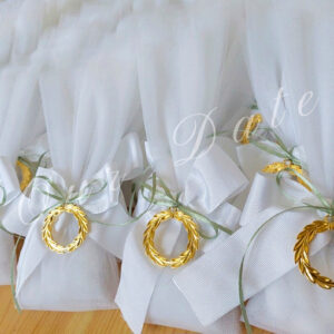 Μπομπονιέρα Τούλινη με Στεφάνι Ελιάς