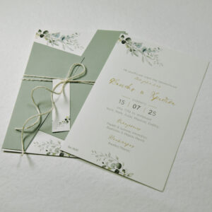Προσκλητήριο Γάμου Πράσινο με Ευκάλυπτο