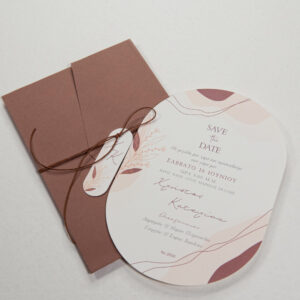 Προσκλητήριο Γάμου σε Κεραμιδί Απόχρωση Οβάλ