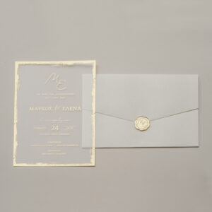 Προσκλητήριο Γάμου Plexiglass με Χρυσοτυπία
