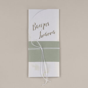 Προσκλητήριο Γάμου Τρίπτυχο με Floral Στεφάνι