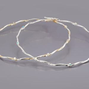 Στέφανα Γάμου με Γυαλιστερή Βέρα Διακοσμημένη με Σύρμα και Swarovski