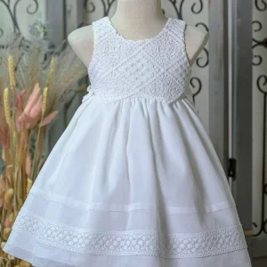 Βαπτιστικό Φόρεμα Λευκό Boho Bebe en Rose