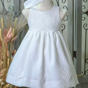 Βαπτιστικό Φόρεμα Λευκό Boho Bebe en Rose