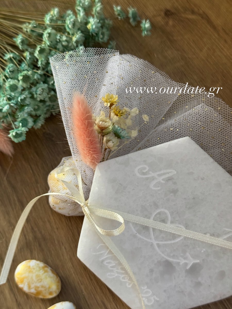 Μπομπονιέρα Σουβέρ Εξάγωνο από Μάρμαρο Νάξου - Image 2