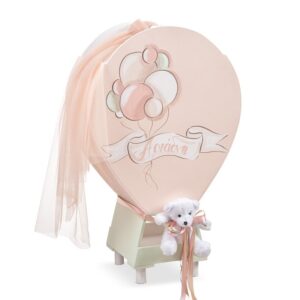 Σετ Βάπτισης Αερόστατο με Μπαλόνια Ροζ