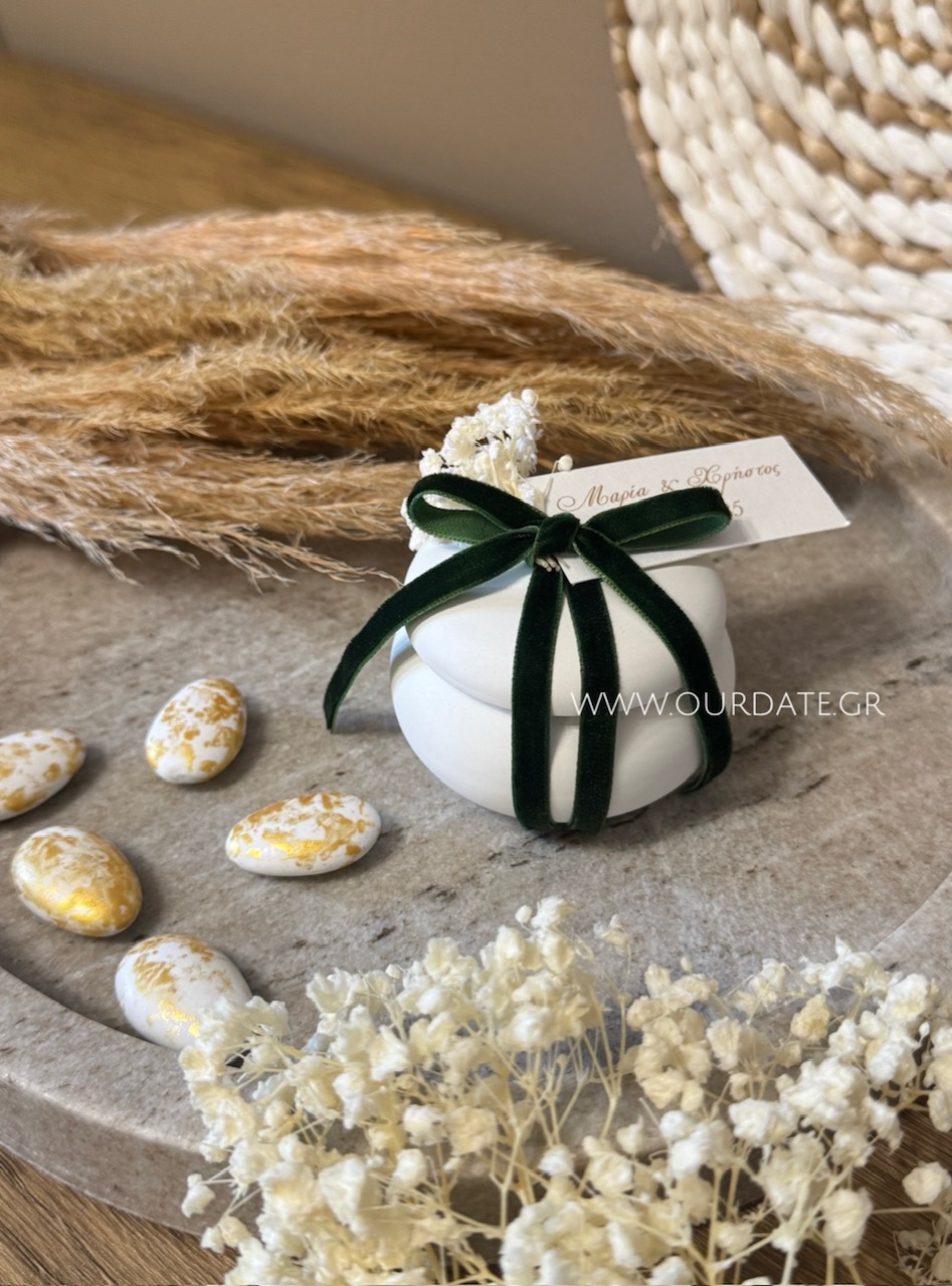 Μπομπονιέρα Μπιζουτιέρα Macaron Λευκό