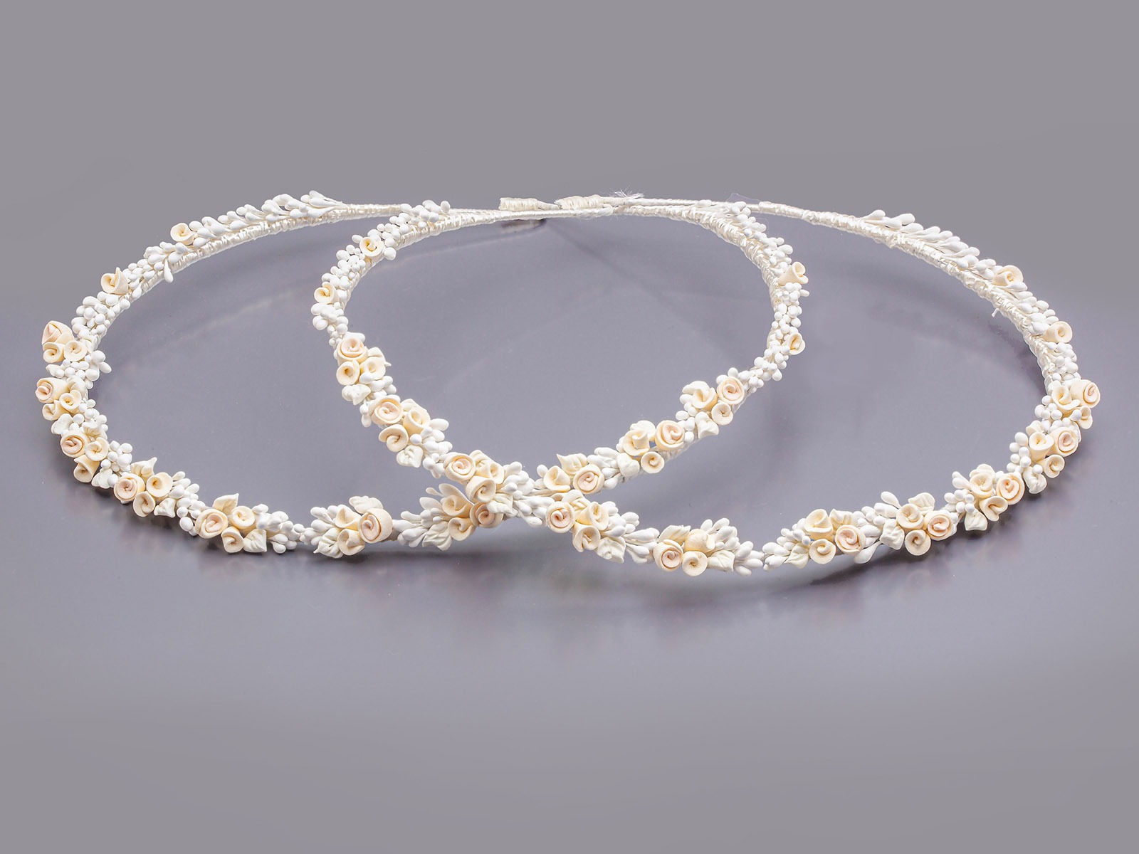 Στέφανα Γάμου Πορσελάνινα σε Λευκή και Ιβουάρ Απόχρωση