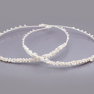 Στέφανα Γάμου Πορσελάνινα με Ιβουάρ Άνθη, Strass και Swarovski