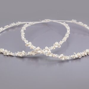 Στέφανα Γάμου Πορσελάνινα σε Eκρού με Strass και Swarovski
